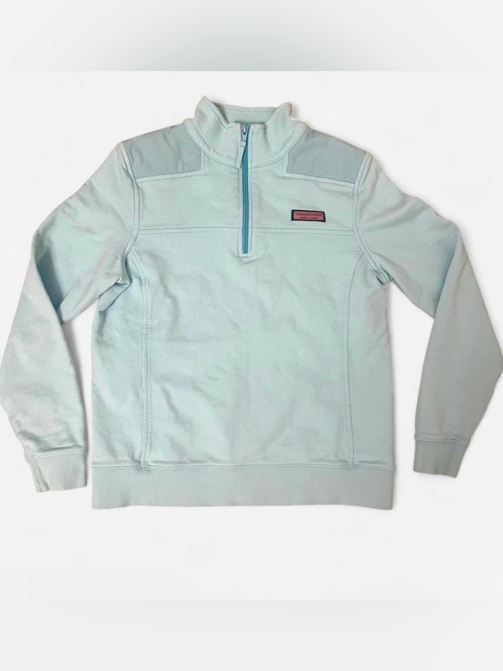 Vineyard Vines Light Blue and 1/4 Zip Pullover Cotton Sweater Women’s Size Small
